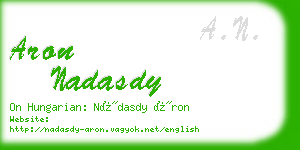 aron nadasdy business card